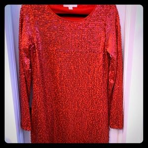 Michael Kors red sequined dress
